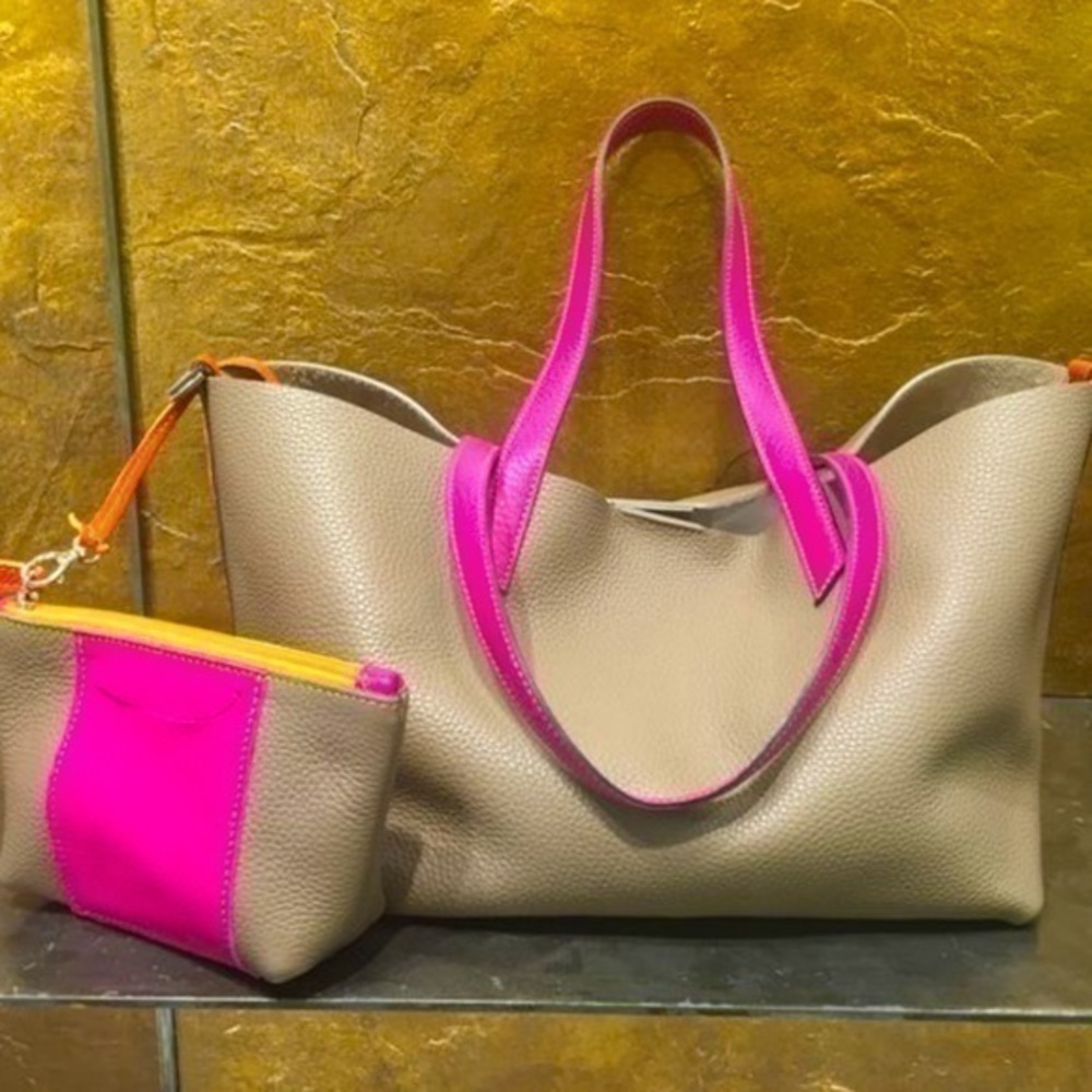 Sirni Pelletteria Roma Italy purse crossbody genuine leather large shopping bag